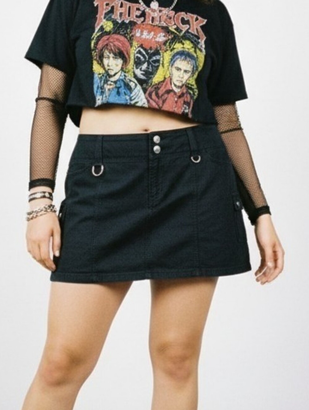 dELiA*s Black Low-Rise Utility Mini Skort with D-Ring Accent